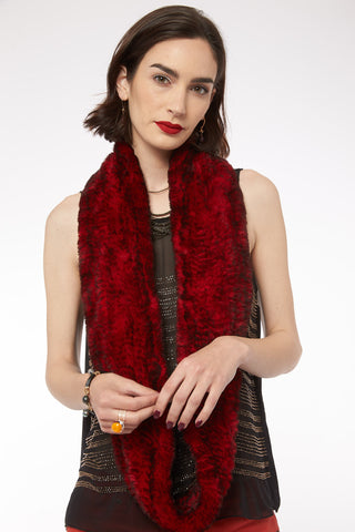 Sophie - Infinity Scarf in Duo Tone Red