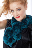Alexis - Flower Ruffle Scarf in Mixed Teal