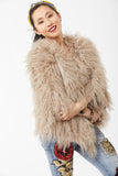 Katerina Coat - Mongolian Fur - Beige