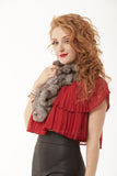 Alexis - Flower Ruffle Scarf Duotone Taupe